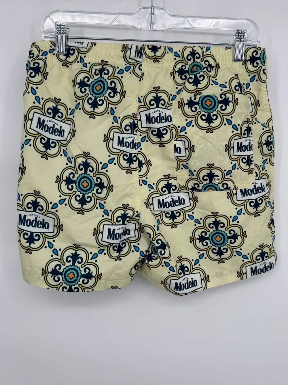 PacSun Yellow Modelo Tile-Print Swim Trunks